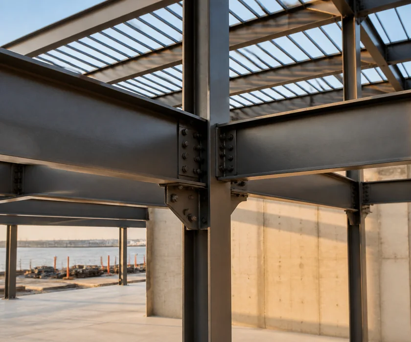 Structural steel frame supplied by FERROSO Building Materials Trading